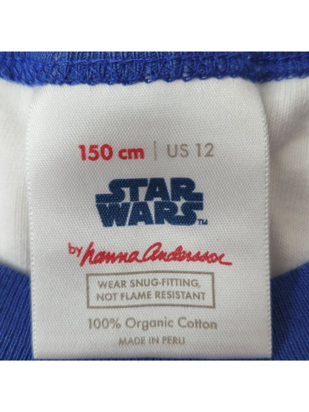 Hanna Andersson R2-D2 Star Wars Kids White Long Sleeve Pajama Shirt Size 12 - Picture 6 of 7